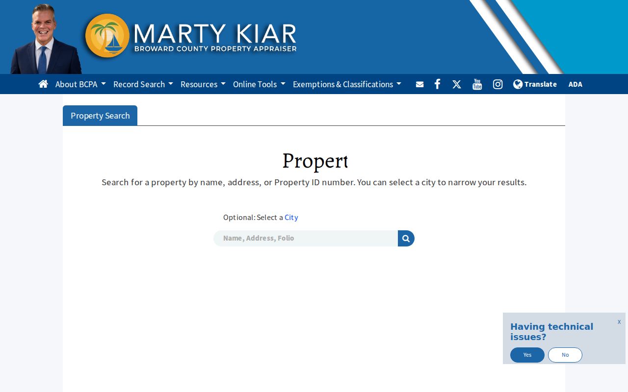 BCPA property search for the Tamarac residents directory