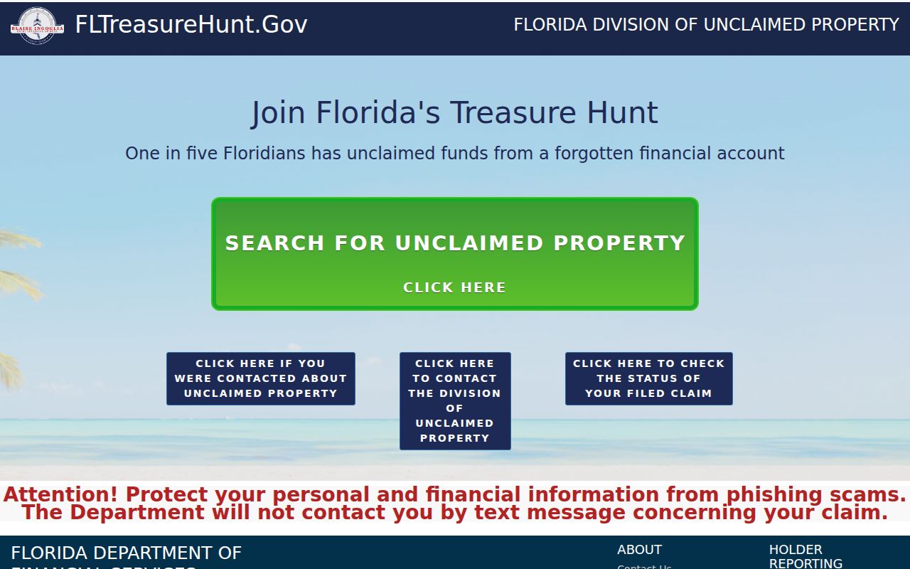 Florida unclaimed property name search for Tamarac residents directory research