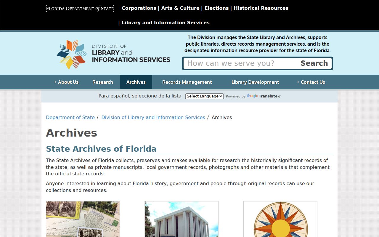 State Archives of Florida catalog for older Broward and Tamarac research