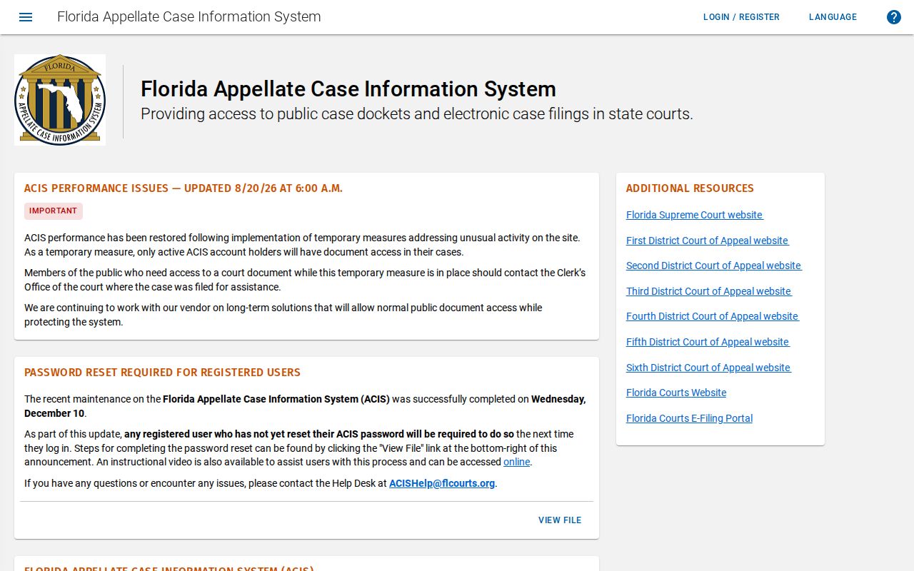 Florida appellate case search for a Tamarac resident lookup